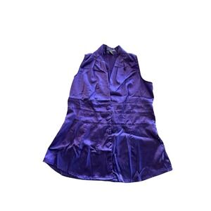 Poetry Top Blouse Women Medium 4 Button Sleeveless Casual Classic Minimalist EUC